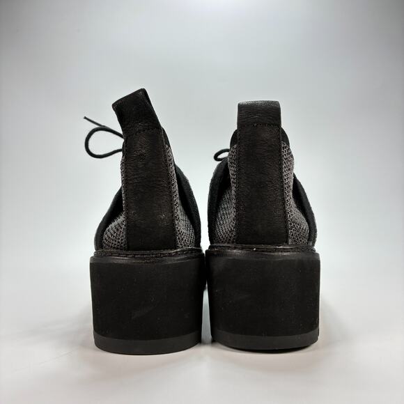 Eileen Fisher Wilson Black Gray High Top Wedge Sneakers Shoes Women's Size 6.5 - Picture 5 of 10